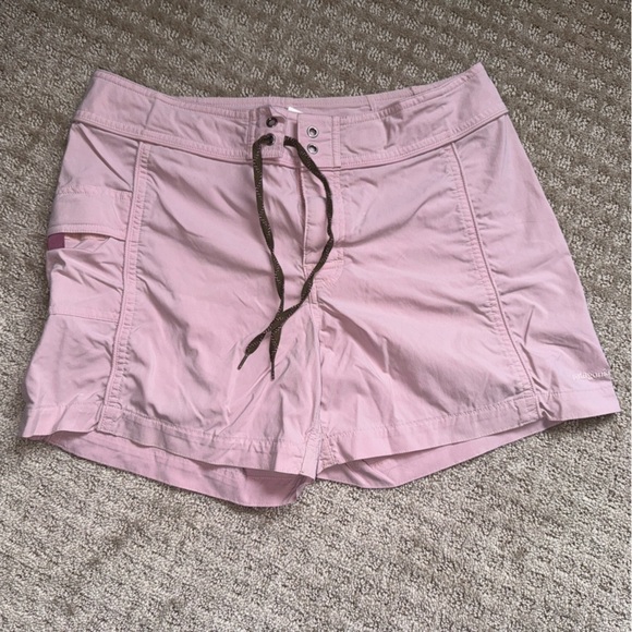 Patagonia Women's Nylon Shorts Size 8 Pink Front-tie With Pockets - Picture 1 of 9